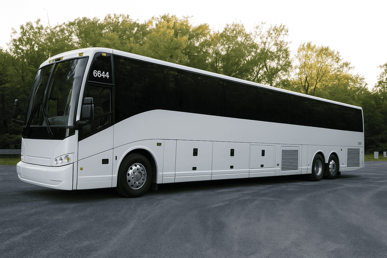 exterior of Charter Bus Rental Tinley Park coach bus